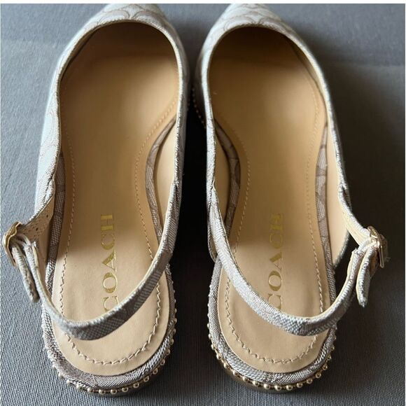 NEW WITH BOX COACH VAE SKIMMER JACQUARD SLINGBACK FLATS SIZE 10 - Picture 9 of 12